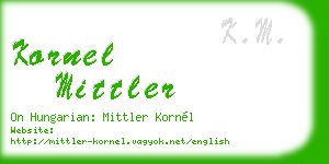 kornel mittler business card