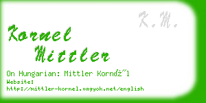 kornel mittler business card